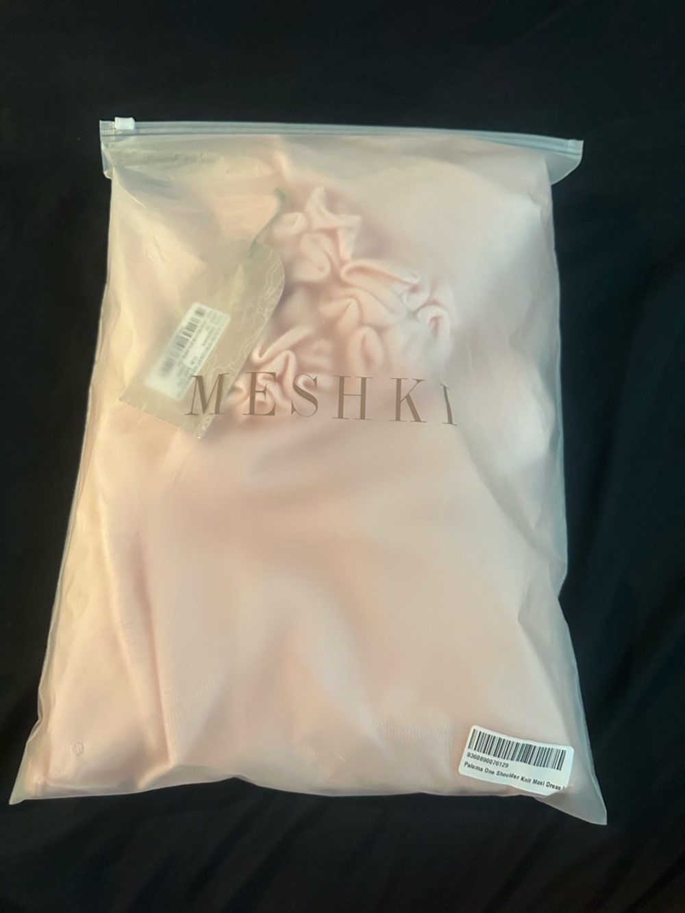 Meshki Paloma One Shoulder Knit Maxi Dress With Flowers - Baby Pink - Picture 4 of 5